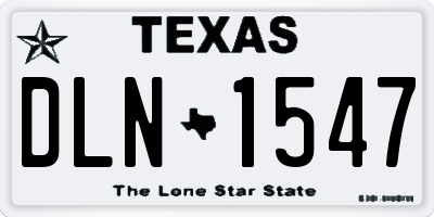 TX license plate DLN1547