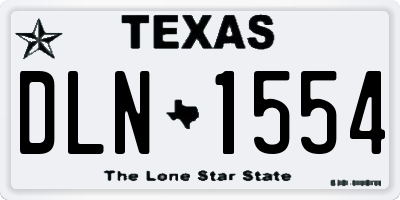 TX license plate DLN1554