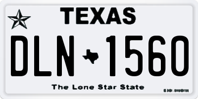 TX license plate DLN1560