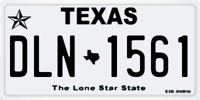 TX license plate DLN1561