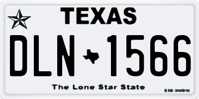 TX license plate DLN1566
