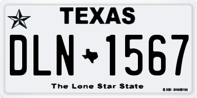 TX license plate DLN1567
