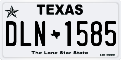 TX license plate DLN1585
