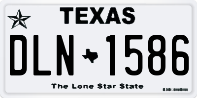 TX license plate DLN1586