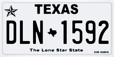 TX license plate DLN1592