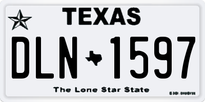 TX license plate DLN1597