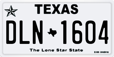 TX license plate DLN1604