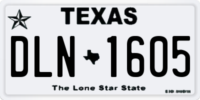 TX license plate DLN1605