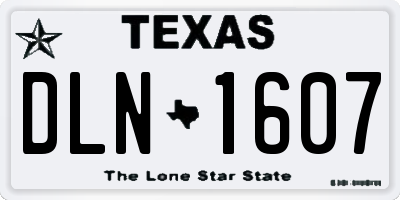 TX license plate DLN1607