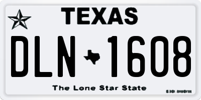 TX license plate DLN1608