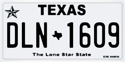 TX license plate DLN1609