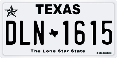 TX license plate DLN1615