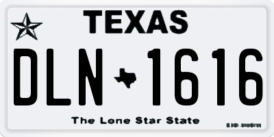 TX license plate DLN1616