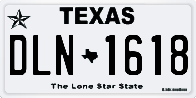 TX license plate DLN1618