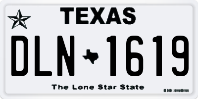 TX license plate DLN1619