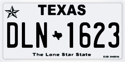 TX license plate DLN1623