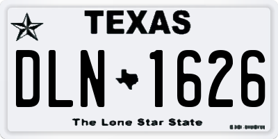 TX license plate DLN1626