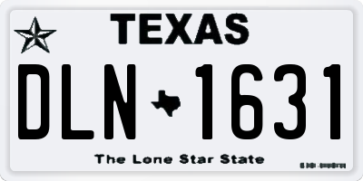 TX license plate DLN1631