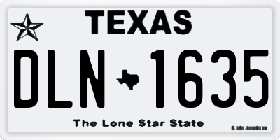 TX license plate DLN1635