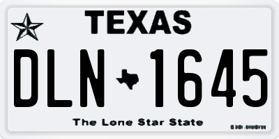 TX license plate DLN1645