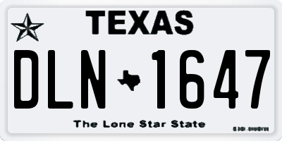 TX license plate DLN1647