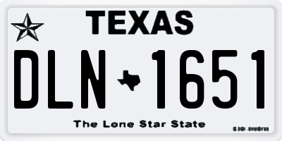 TX license plate DLN1651