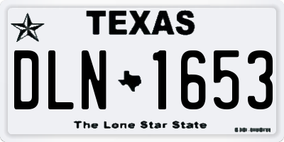 TX license plate DLN1653