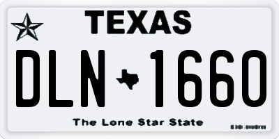 TX license plate DLN1660