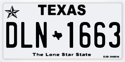 TX license plate DLN1663