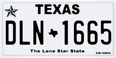 TX license plate DLN1665
