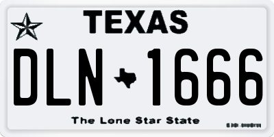 TX license plate DLN1666