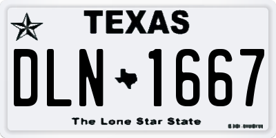 TX license plate DLN1667