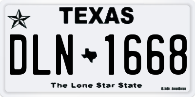 TX license plate DLN1668
