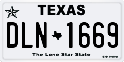 TX license plate DLN1669