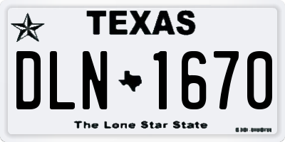 TX license plate DLN1670