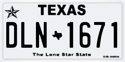 TX license plate DLN1671