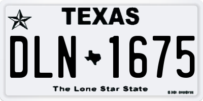 TX license plate DLN1675