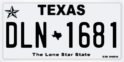 TX license plate DLN1681