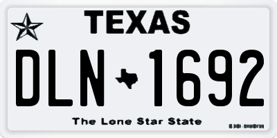 TX license plate DLN1692