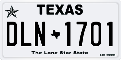 TX license plate DLN1701