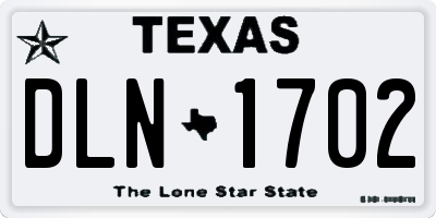 TX license plate DLN1702
