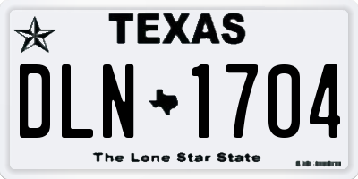 TX license plate DLN1704