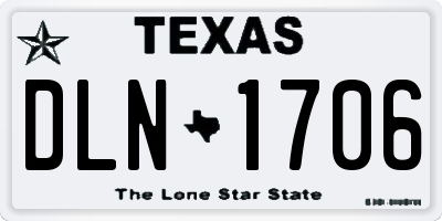 TX license plate DLN1706