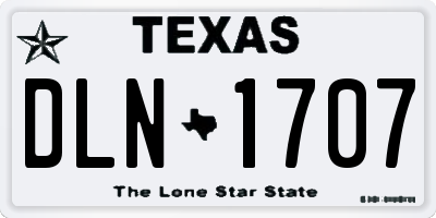 TX license plate DLN1707