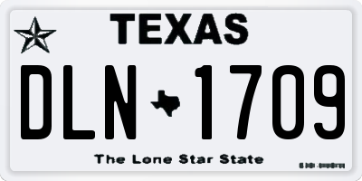 TX license plate DLN1709