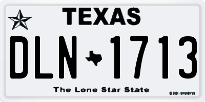 TX license plate DLN1713