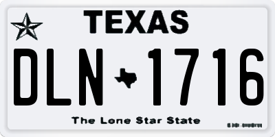 TX license plate DLN1716