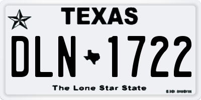 TX license plate DLN1722
