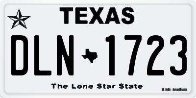 TX license plate DLN1723