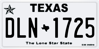 TX license plate DLN1725